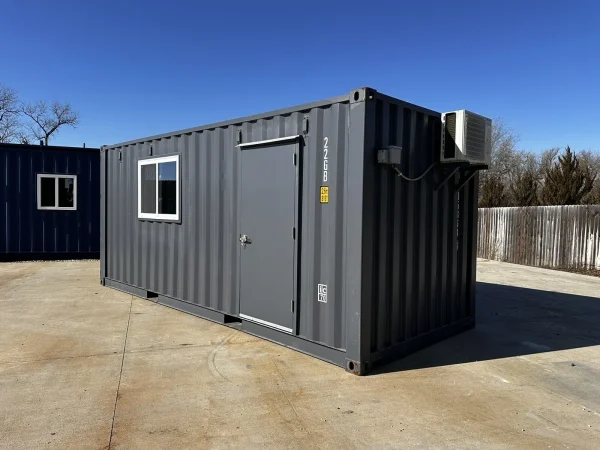 20ft 20’ Slate Gray Shiplap 120V Shipping Container Office Mini Split