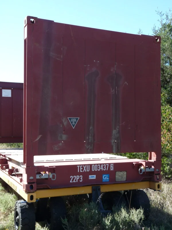 20′ Flat Rack Shipping Container – One Trip, For Equipment, Oversize Items