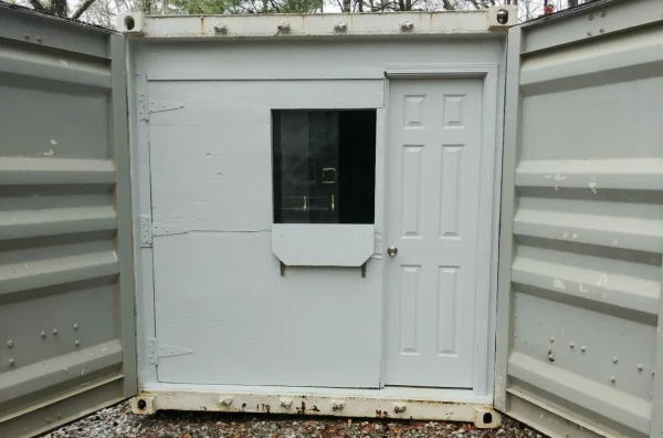 40 ft Container Shop – Climate Controlled Office + Inventory Storage  Racking