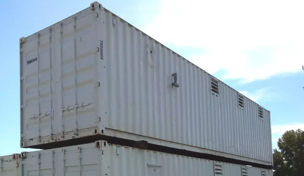 40 ft Container Shop – Climate Controlled Office + Inventory Storage  Racking