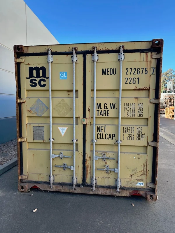Used 20ft Conex Shipping / Storage Container – Yellow/Gold – Priced to Sell!