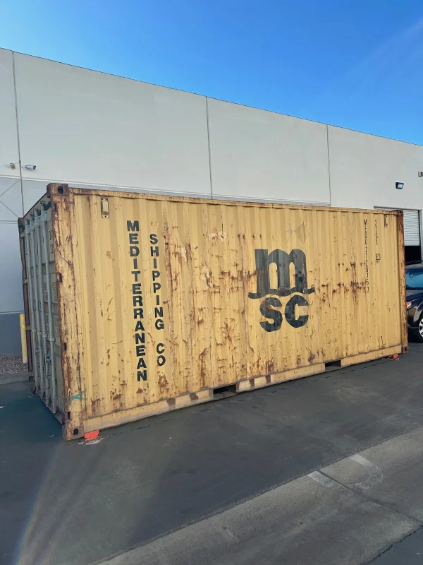 Used 20ft Conex Shipping / Storage Container – Yellow/Gold – Priced to Sell!
