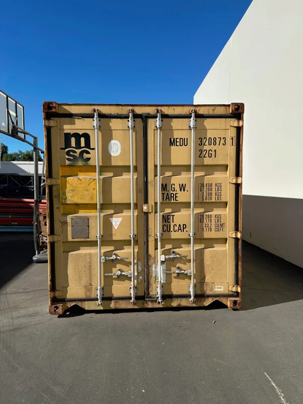 Used 20ft Conex Shipping / Storage Container – Yellow/Gold – Priced to Sell!