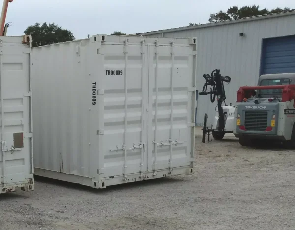 40 ft Container Shop – Climate Controlled Office + Inventory Storage  Racking