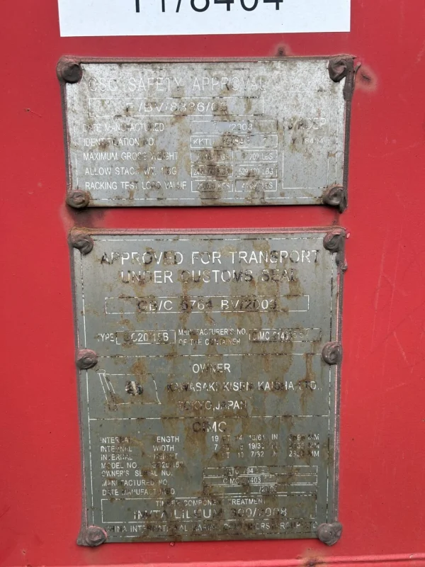 20′ Shipping Container CCR18113