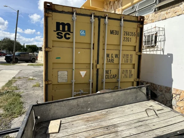 Used 20ft Conex Shipping / Storage Container – Yellow/Gold – Priced to Sell!