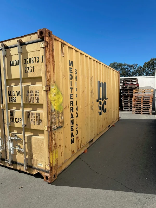 Used 20ft Conex Shipping / Storage Container – Yellow/Gold – Priced to Sell!